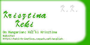 krisztina keki business card